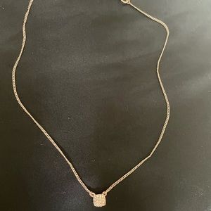 Givency rose, gold rhinestone necklace